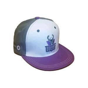 Melonwear Milwaukee Bucks Baseketball Purple/Gray Flat Cap Hat NBA 🦌🏀